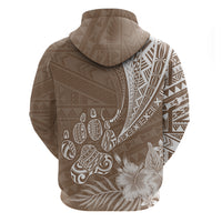 Personalised Polynesian Pacific Bulldog Hoodie With Brown Hawaii Tribal Tattoo Patterns - Wonder Print Shop