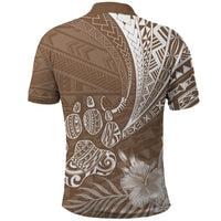 Personalised Polynesian Pacific Bulldog Polo Shirt With Brown Hawaii Tribal Tattoo Patterns - Wonder Print Shop