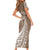 Personalised Polynesian Pacific Bulldog Short Sleeve Bodycon Dress With Brown Hawaii Tribal Tattoo Patterns - Wonder Print Shop