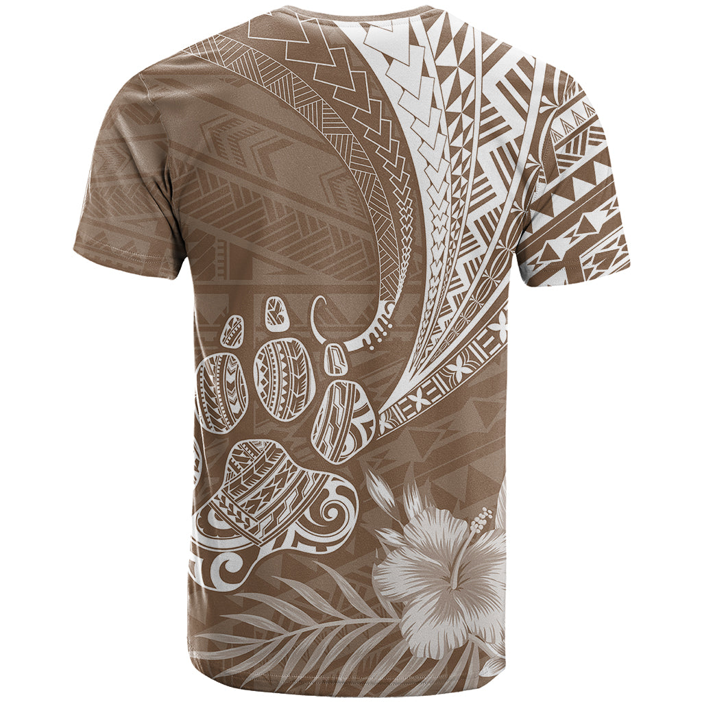 Personalised Polynesian Pacific Bulldog T Shirt With Brown Hawaii Tribal Tattoo Patterns - Wonder Print Shop