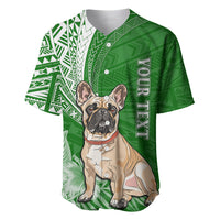 Personalised Polynesian Pacific Bulldog Baseball Jersey With Emerald Hawaii Tribal Tattoo Patterns LT7 - Wonder Print Shop