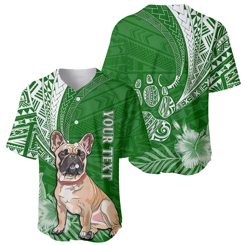 Personalised Polynesian Pacific Bulldog Baseball Jersey With Emerald Hawaii Tribal Tattoo Patterns LT7 - Wonder Print Shop