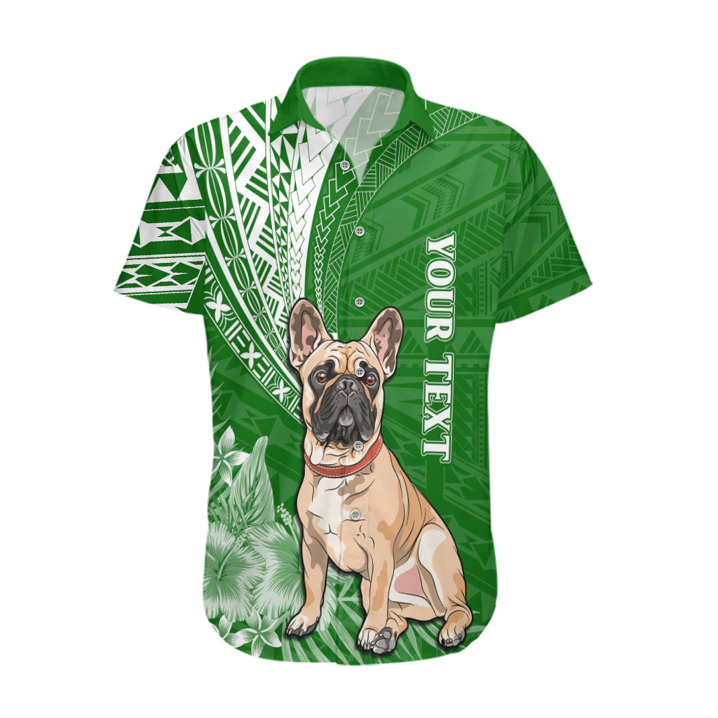 Personalised Polynesian Pacific Bulldog Hawaiian Shirt With Emerald Hawaii Tribal Tattoo Patterns - Wonder Print Shop