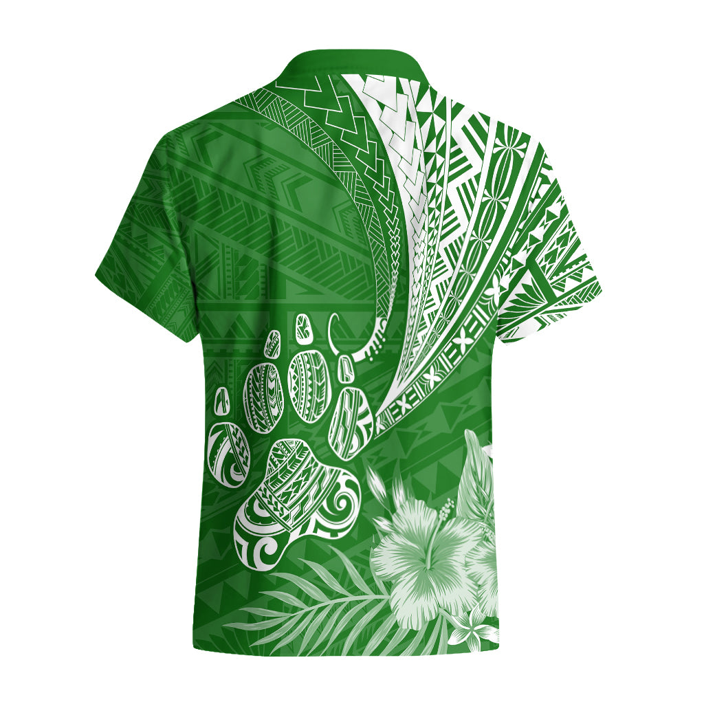 Personalised Polynesian Pacific Bulldog Hawaiian Shirt With Emerald Hawaii Tribal Tattoo Patterns - Wonder Print Shop