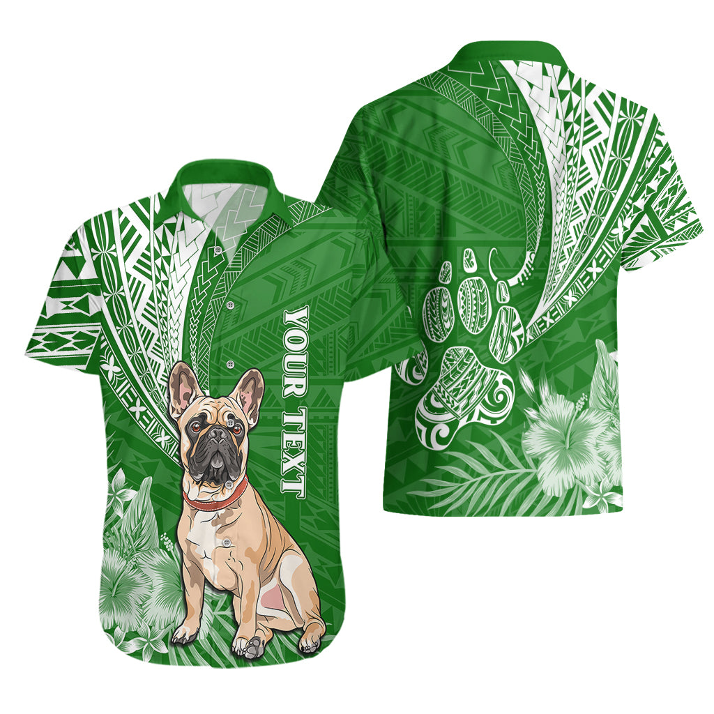 Personalised Polynesian Pacific Bulldog Hawaiian Shirt With Emerald Hawaii Tribal Tattoo Patterns - Wonder Print Shop