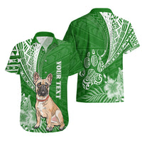 Personalised Polynesian Pacific Bulldog Hawaiian Shirt With Emerald Hawaii Tribal Tattoo Patterns - Wonder Print Shop