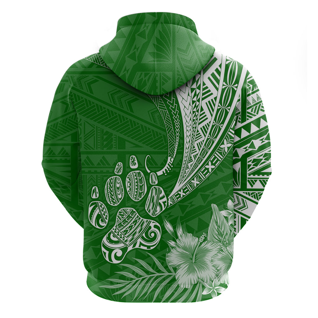 Personalised Polynesian Pacific Bulldog Hoodie With Emerald Hawaii Tribal Tattoo Patterns - Wonder Print Shop
