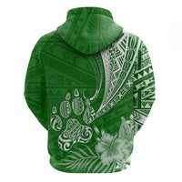 Personalised Polynesian Pacific Bulldog Hoodie With Emerald Hawaii Tribal Tattoo Patterns - Wonder Print Shop