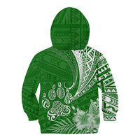 Personalised Polynesian Pacific Bulldog Kid Hoodie With Emerald Hawaii Tribal Tattoo Patterns - Wonder Print Shop