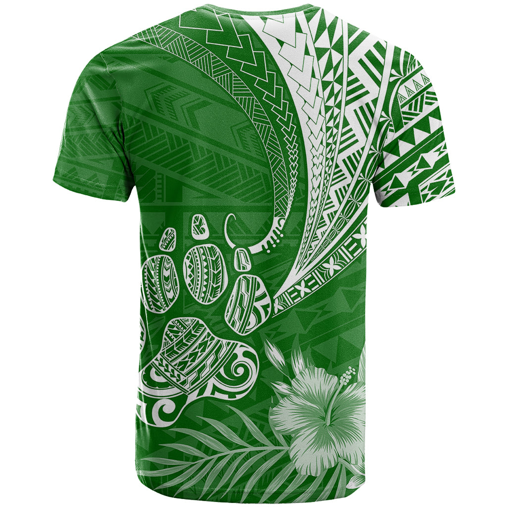 Personalised Polynesian Pacific Bulldog T Shirt With Emerald Hawaii Tribal Tattoo Patterns - Wonder Print Shop