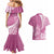 Personalised Polynesian Pacific Bulldog Couples Matching Mermaid Dress And Hawaiian Shirt With Pink Hawaii Tribal Tattoo Patterns LT7 - Wonder Print Shop