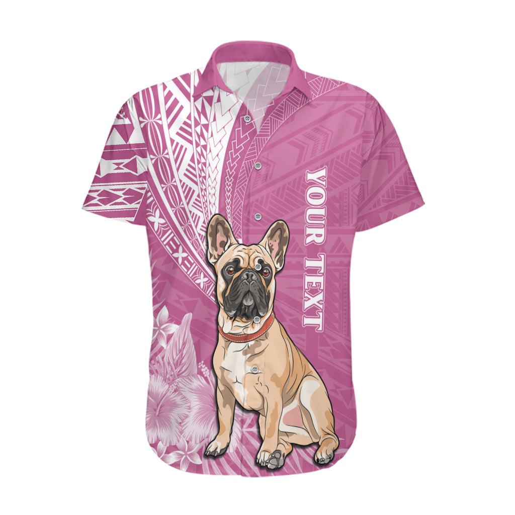 Personalised Polynesian Pacific Bulldog Hawaiian Shirt With Pink Hawaii Tribal Tattoo Patterns - Wonder Print Shop