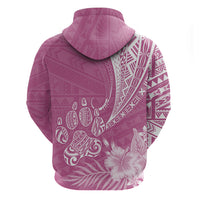 Personalised Polynesian Pacific Bulldog Hoodie With Pink Hawaii Tribal Tattoo Patterns - Wonder Print Shop