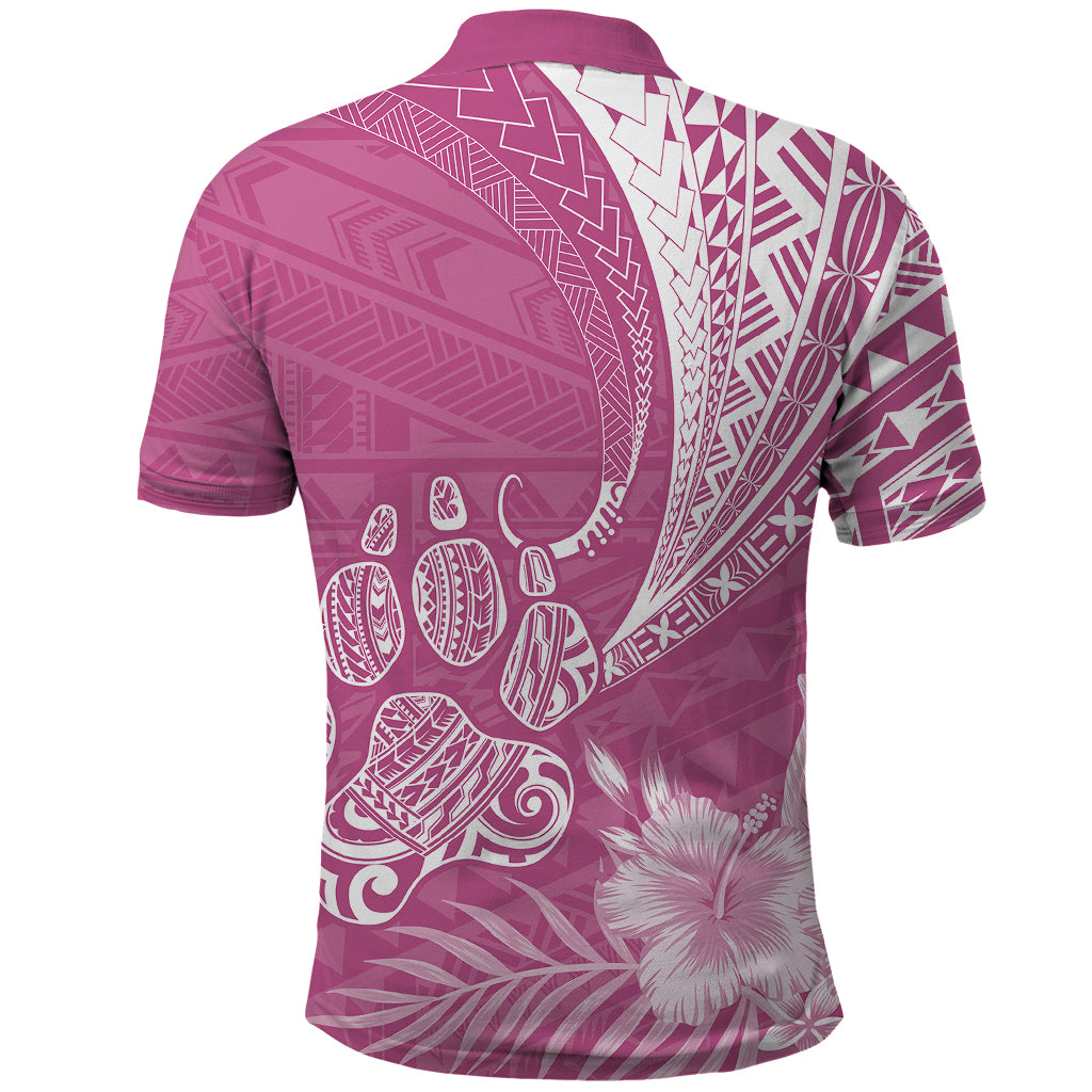 Personalised Polynesian Pacific Bulldog Polo Shirt With Pink Hawaii Tribal Tattoo Patterns - Wonder Print Shop