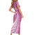 Personalised Polynesian Pacific Bulldog Short Sleeve Bodycon Dress With Pink Hawaii Tribal Tattoo Patterns - Wonder Print Shop