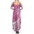 Personalised Polynesian Pacific Bulldog Summer Maxi Dress With Pink Hawaii Tribal Tattoo Patterns - Wonder Print Shop