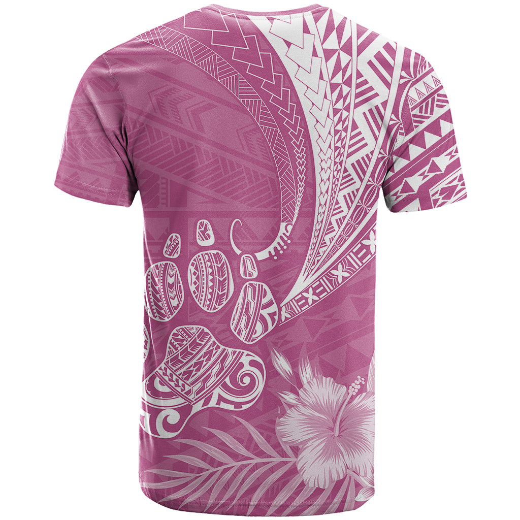 Personalised Polynesian Pacific Bulldog T Shirt With Pink Hawaii Tribal Tattoo Patterns - Wonder Print Shop
