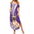 Personalised Polynesian Pacific Bulldog Summer Maxi Dress With Violet Hawaii Tribal Tattoo Patterns - Wonder Print Shop