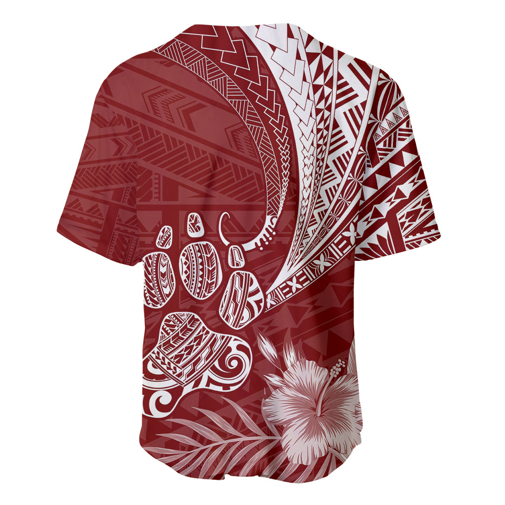 Personalised Polynesian Pacific Bulldog Baseball Jersey With Red Hawaii Tribal Tattoo Patterns LT7 - Wonder Print Shop