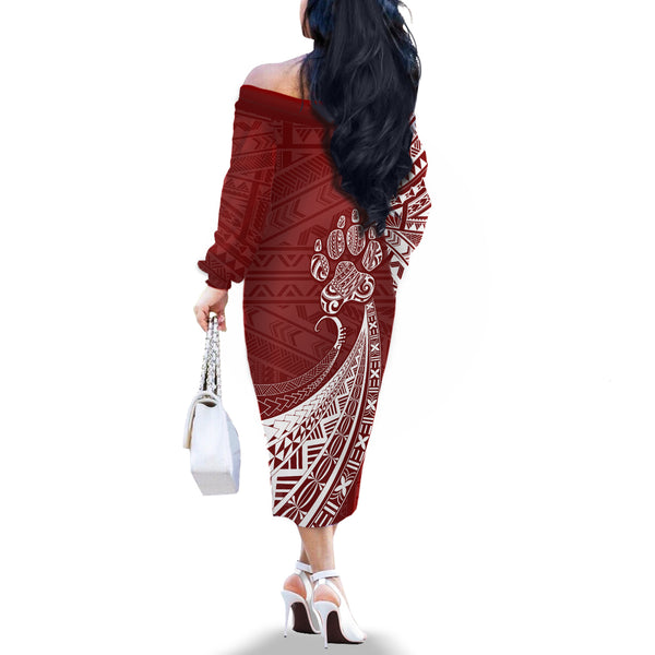 Personalised Polynesian Pacific Bulldog Tank Maxi Dress With Violet Hawaii Tribal Tattoo Patterns LT7