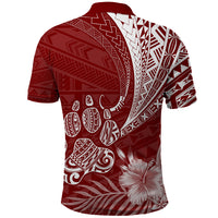 Personalised Polynesian Pacific Bulldog Polo Shirt With Red Hawaii Tribal Tattoo Patterns - Wonder Print Shop
