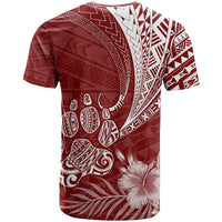 Personalised Polynesian Pacific Bulldog T Shirt With Red Hawaii Tribal Tattoo Patterns - Wonder Print Shop