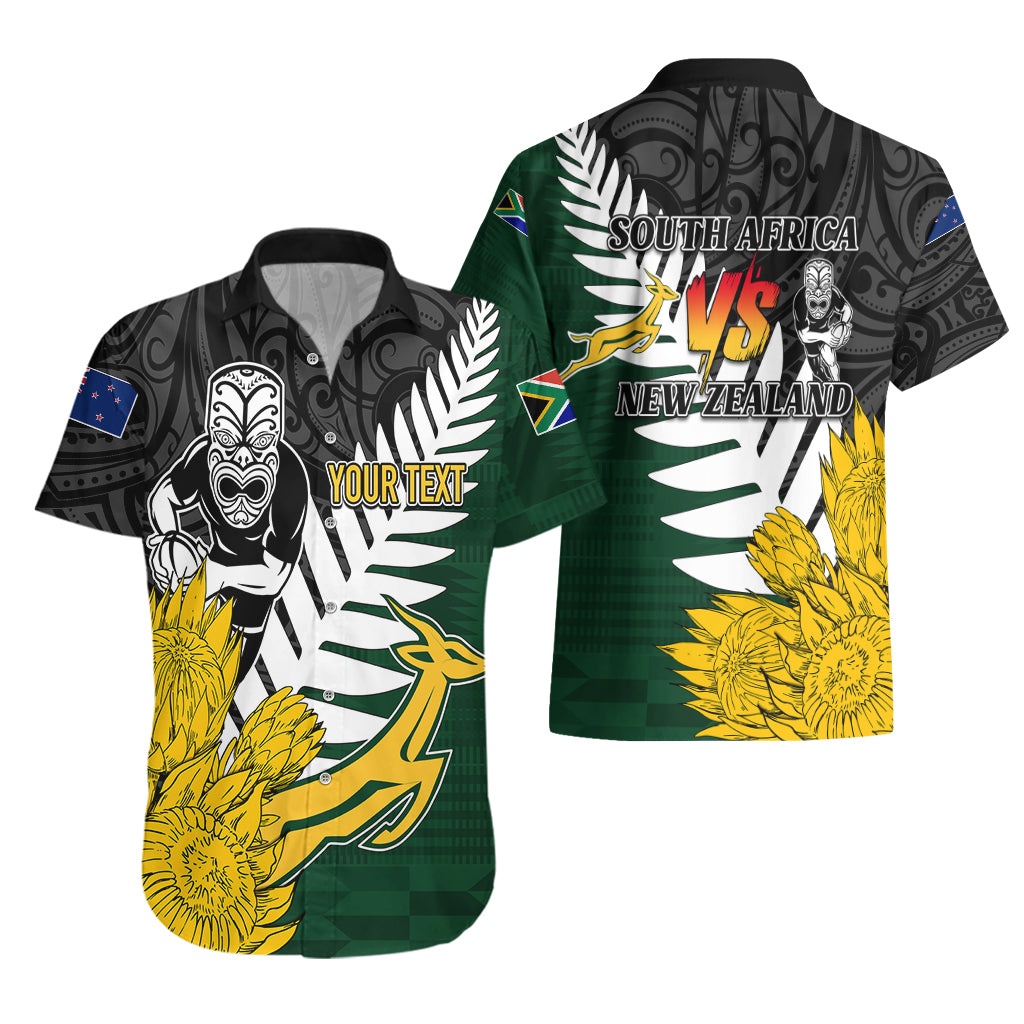Personalised New Zealand Vs South Africa Rugby Hawaiian Shirt Rivals - Tribal Style - Wonder Print Shop