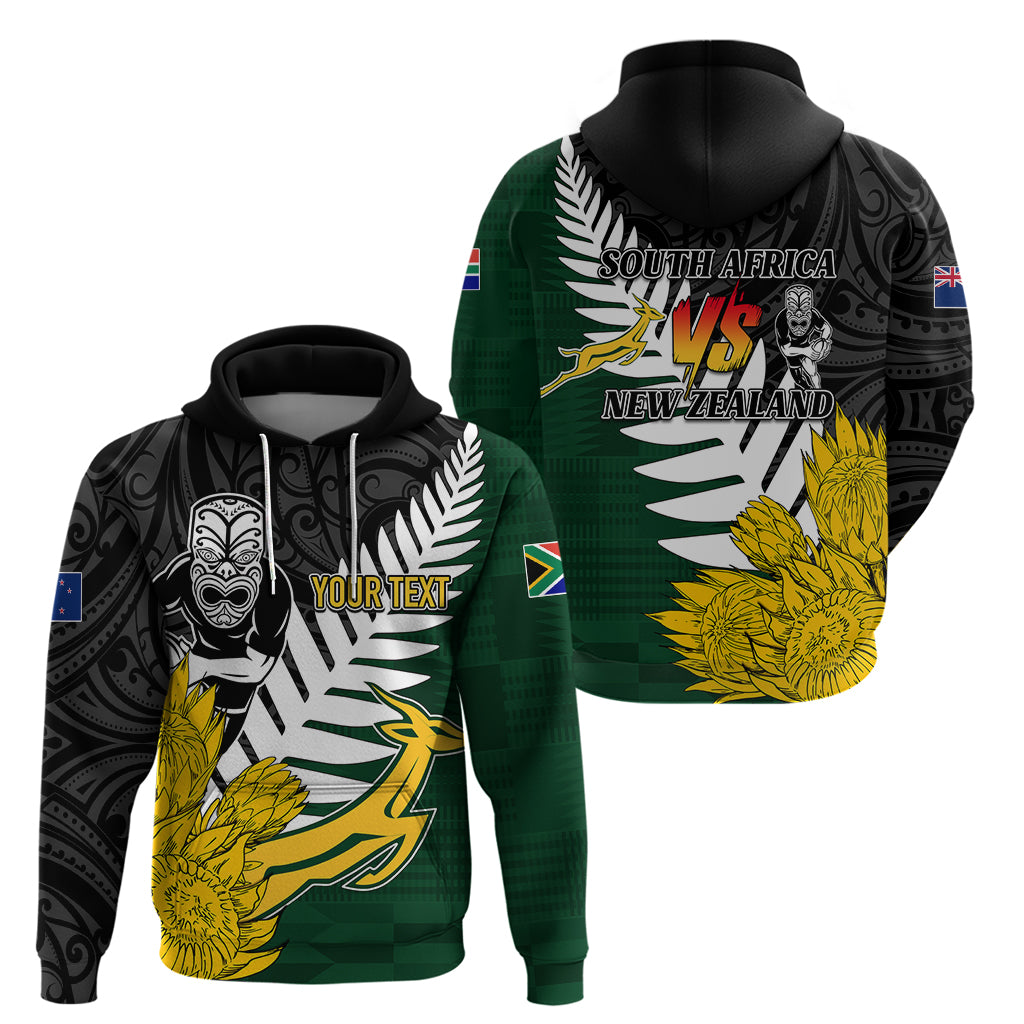 Personalised New Zealand Vs South Africa Rugby Hoodie Rivals - Tribal Style - Wonder Print Shop
