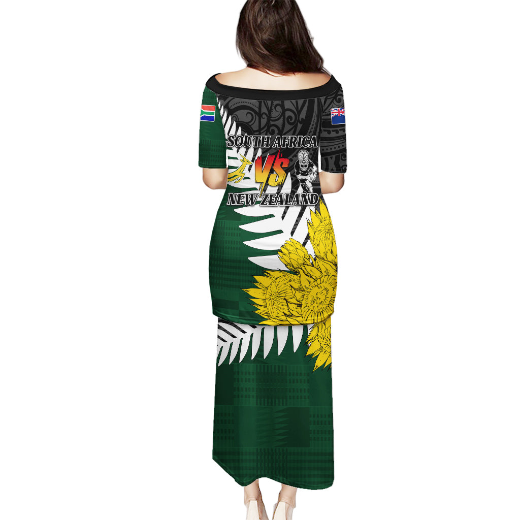 Personalised New Zealand Vs South Africa Rugby Puletasi Rivals - Tribal Style - Wonder Print Shop