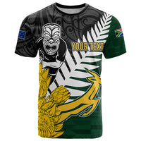 Personalised New Zealand Vs South Africa Rugby T Shirt Rivals - Tribal Style - Wonder Print Shop