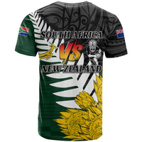 Personalised New Zealand Vs South Africa Rugby T Shirt Rivals - Tribal Style - Wonder Print Shop