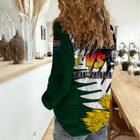 Personalised New Zealand Vs South Africa Rugby Women Casual Shirt Rivals - Tribal Style - Wonder Print Shop