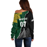 Personalised New Zealand Vs South Africa Rugby Off Shoulder Sweater Rivals Dynamics - Wonder Print Shop