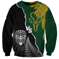 Personalised New Zealand Vs South Africa Rugby Sweatshirt Rivals Dynamics - Wonder Print Shop