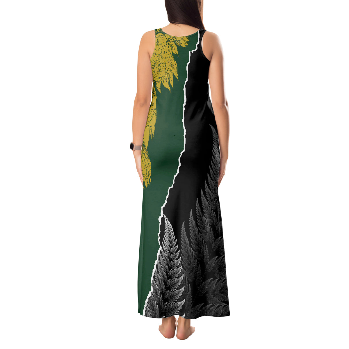 Personalised New Zealand Vs South Africa Rugby Tank Maxi Dress Rivals Dynamics - Wonder Print Shop