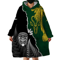 Personalised New Zealand Vs South Africa Rugby Wearable Blanket Hoodie Rivals Dynamics - Wonder Print Shop