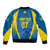 Personalised Sweden Football Bomber Jacket Women World Cup 2023 Blagult Glacial Inspired LT7 - Wonder Print Shop