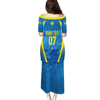 Personalised Sweden Football Puletasi Women World Cup 2023 Blagult Glacial Inspired - Wonder Print Shop