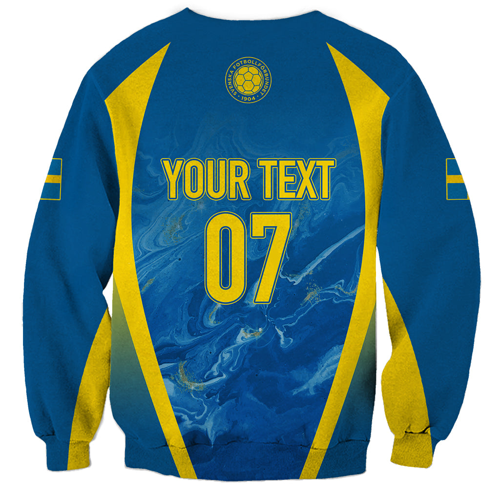 Personalised Sweden Football Sweatshirt Women World Cup 2023 Blagult Glacial Inspired - Wonder Print Shop