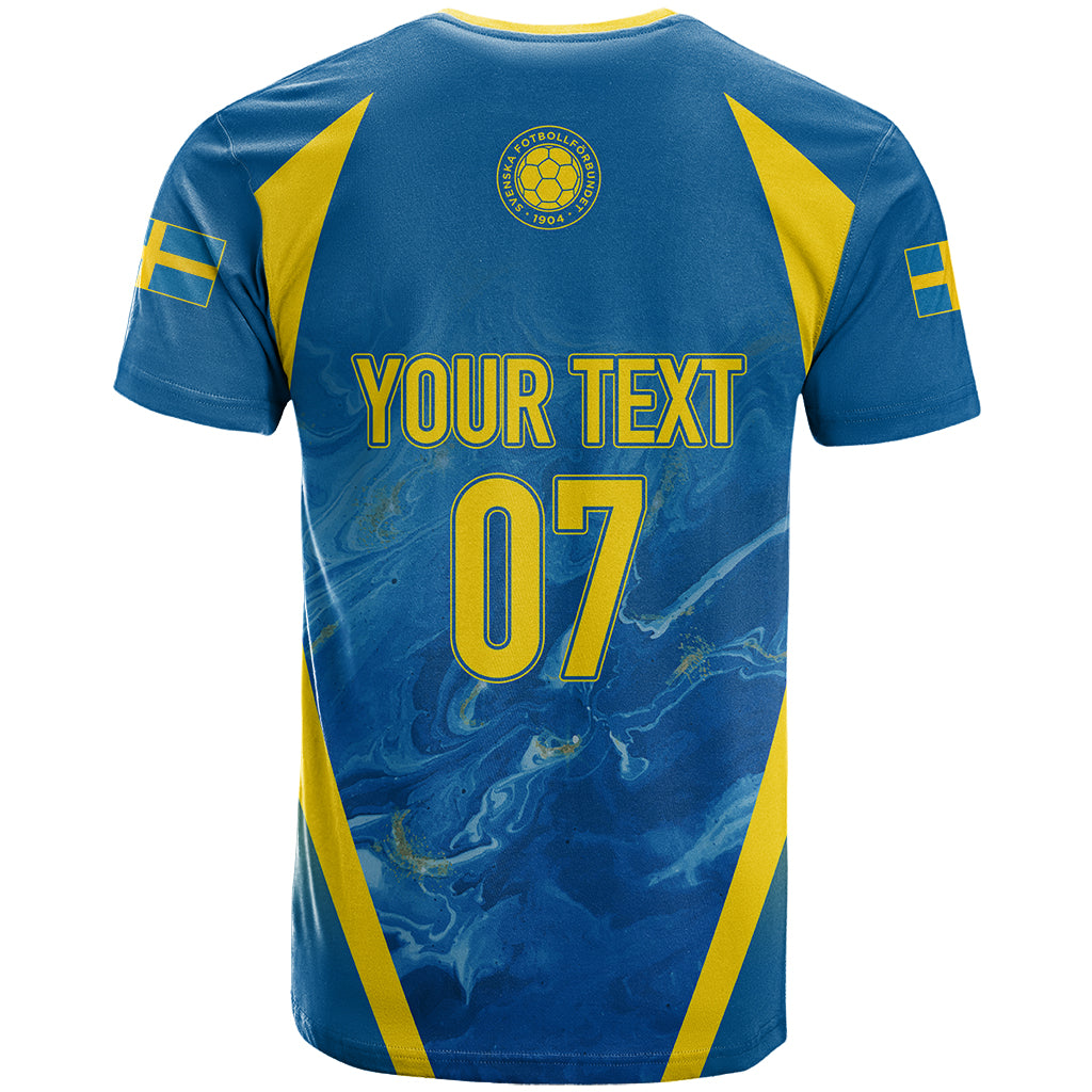 Personalised Sweden Football T Shirt Women World Cup 2023 Blagult Glacial Inspired - Wonder Print Shop