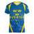Personalised Sweden Football Women V Neck T Shirt Women World Cup 2023 Blagult Glacial Inspired - Wonder Print Shop