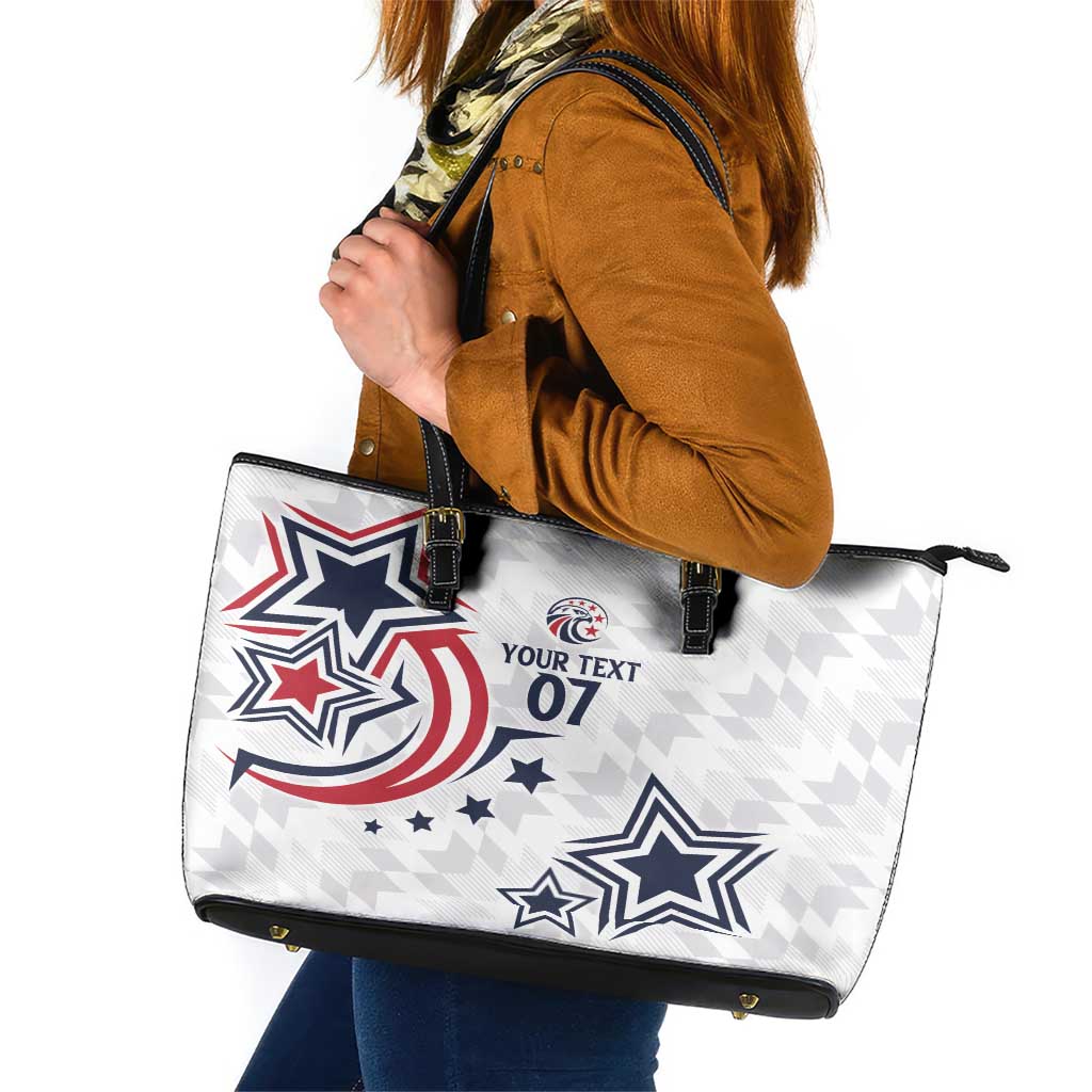 USA Rugby 2024 Custom Leather Tote Bag GO Eagles Assemble - Wonder Print Shop