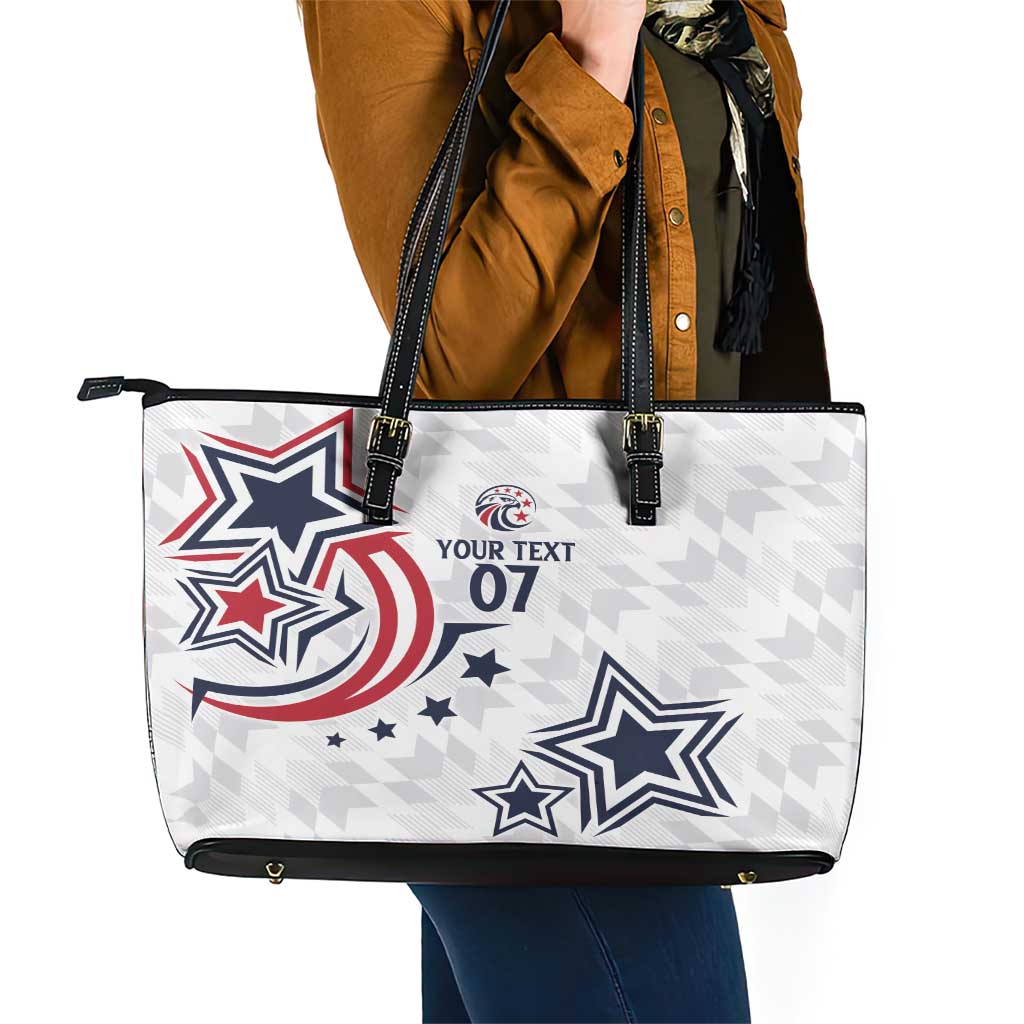 USA Rugby 2024 Custom Leather Tote Bag GO Eagles Assemble - Wonder Print Shop