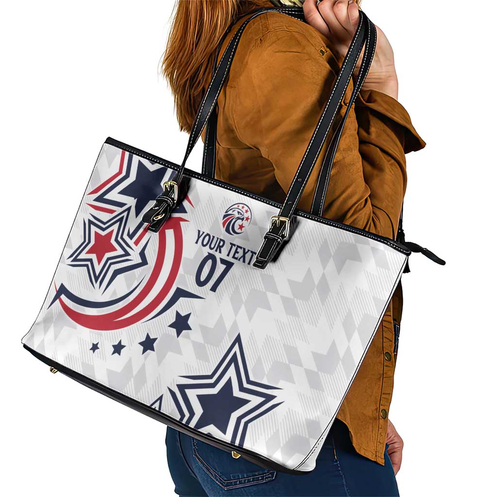 USA Rugby 2024 Custom Leather Tote Bag GO Eagles Assemble - Wonder Print Shop