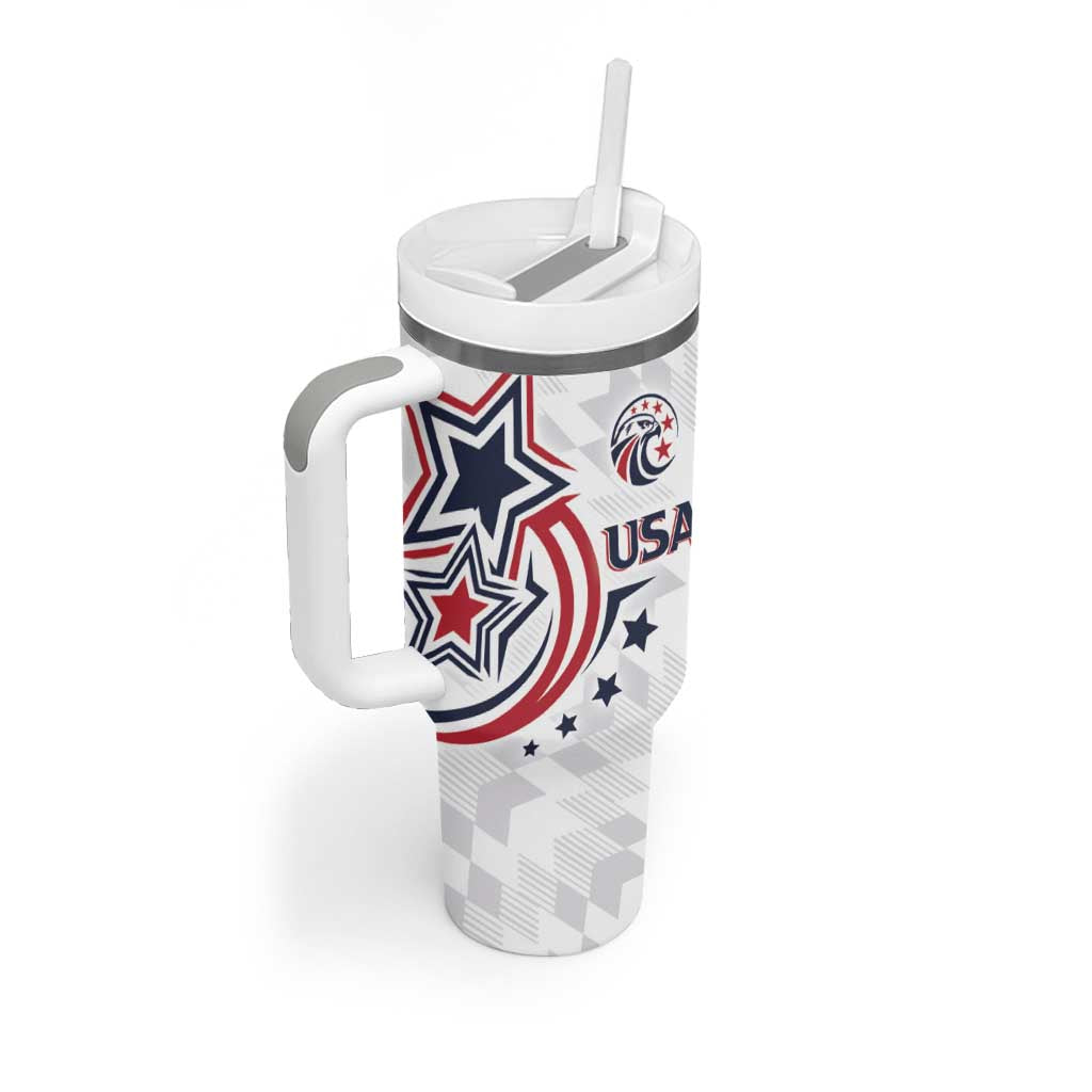 USA Rugby 2024 Custom Tumbler With Handle GO Eagles Assemble - Wonder Print Shop