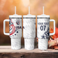 USA Rugby 2024 Custom Tumbler With Handle GO Eagles Assemble - Wonder Print Shop