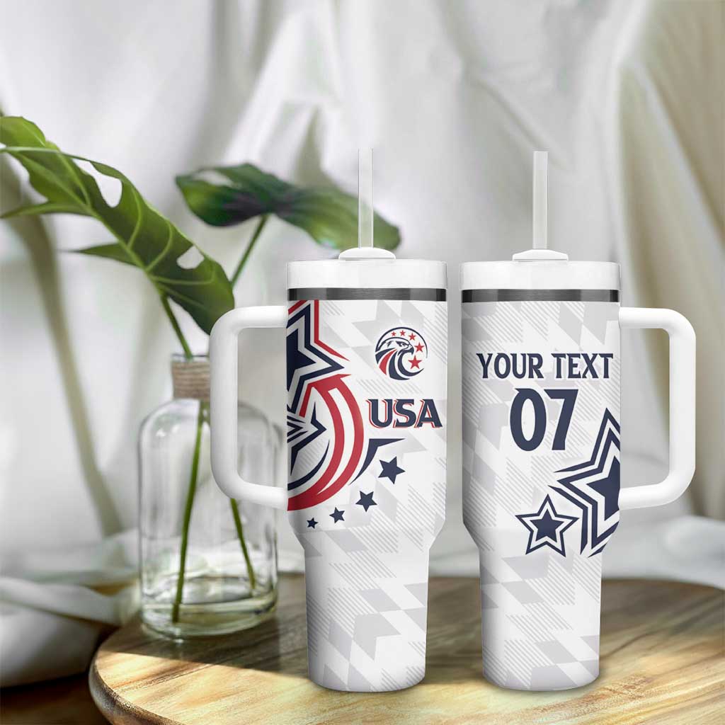 USA Rugby 2024 Custom Tumbler With Handle GO Eagles Assemble - Wonder Print Shop