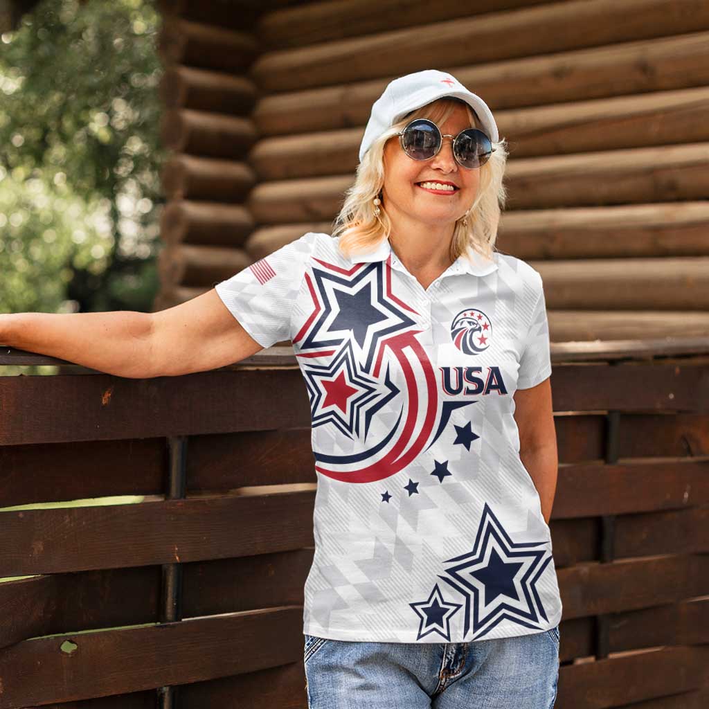 USA Rugby 2024 Custom Women Polo Shirt GO Eagles Assemble - Wonder Print Shop