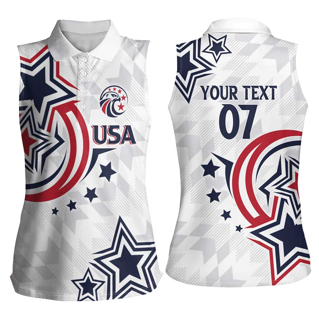 USA Rugby 2024 Custom Women Sleeveless Polo Shirt GO Eagles Assemble - Wonder Print Shop