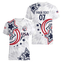 USA Rugby 2024 Custom Women V-Neck T-Shirt GO Eagles Assemble - Wonder Print Shop